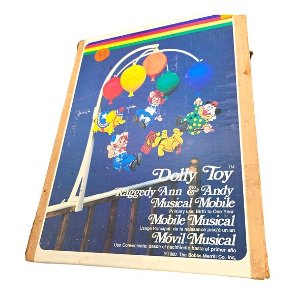 Dolly Toy Raggedy Ann & Andy Musical Mobile No. 613 Bobbs-Merrill 1980 Nursery - Picture 9 of 16
